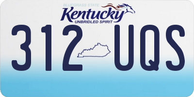 KY license plate 312UQS
