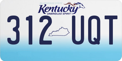 KY license plate 312UQT