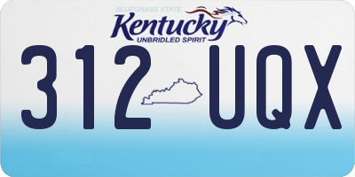 KY license plate 312UQX