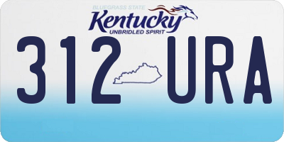 KY license plate 312URA