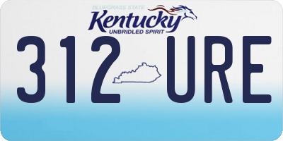 KY license plate 312URE