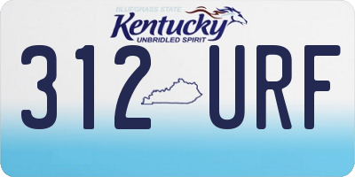 KY license plate 312URF