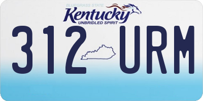 KY license plate 312URM