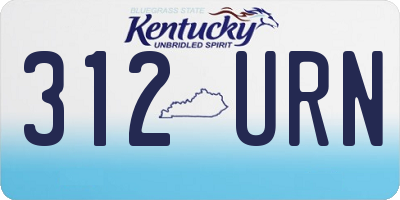 KY license plate 312URN