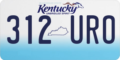KY license plate 312URO