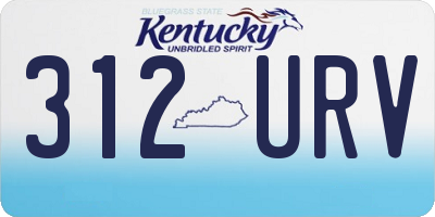 KY license plate 312URV