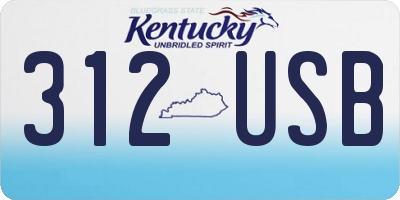 KY license plate 312USB
