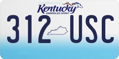 KY license plate 312USC