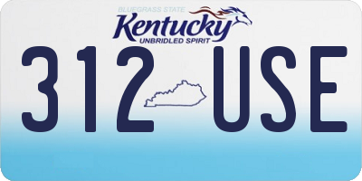 KY license plate 312USE