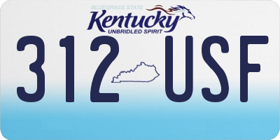 KY license plate 312USF