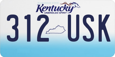 KY license plate 312USK