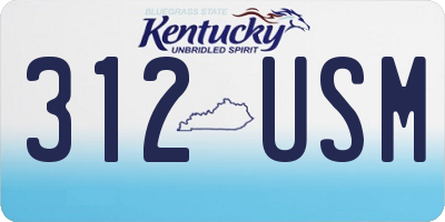 KY license plate 312USM
