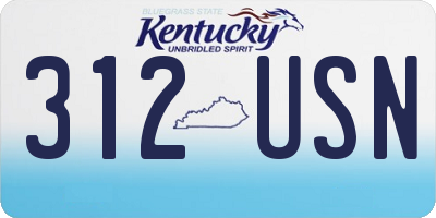 KY license plate 312USN