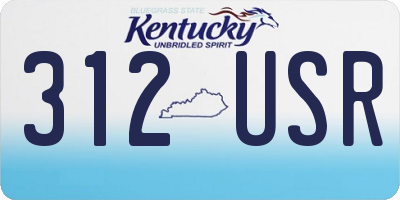 KY license plate 312USR