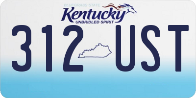 KY license plate 312UST