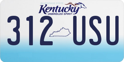 KY license plate 312USU