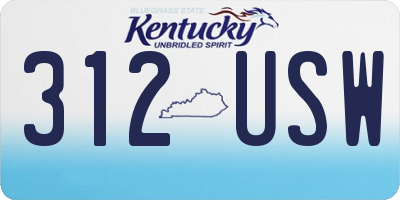 KY license plate 312USW
