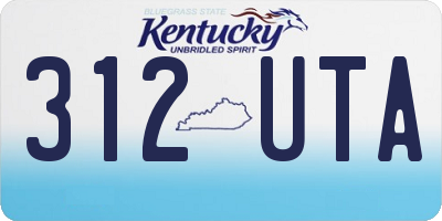 KY license plate 312UTA