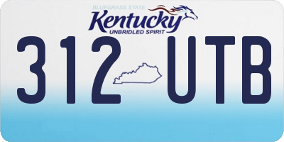 KY license plate 312UTB