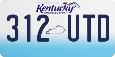 KY license plate 312UTD