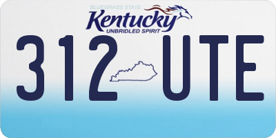 KY license plate 312UTE