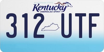 KY license plate 312UTF