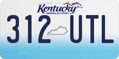 KY license plate 312UTL