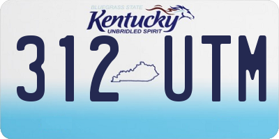 KY license plate 312UTM