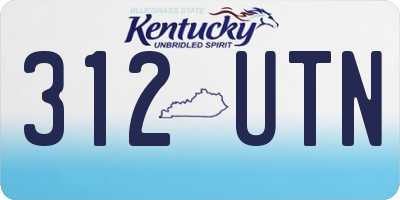 KY license plate 312UTN