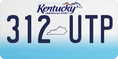 KY license plate 312UTP