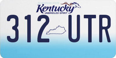 KY license plate 312UTR