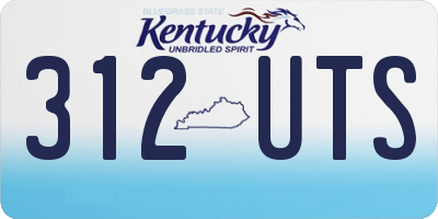 KY license plate 312UTS