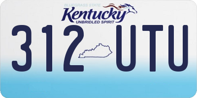 KY license plate 312UTU