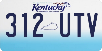 KY license plate 312UTV