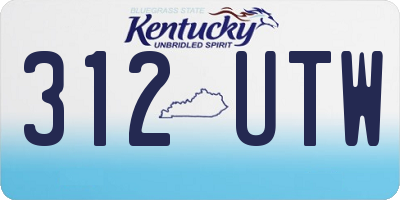 KY license plate 312UTW