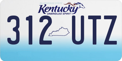 KY license plate 312UTZ