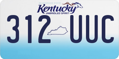 KY license plate 312UUC