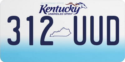 KY license plate 312UUD