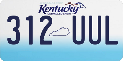 KY license plate 312UUL