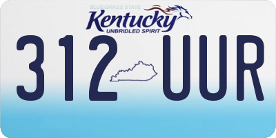 KY license plate 312UUR