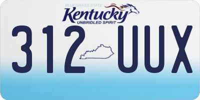 KY license plate 312UUX