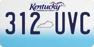 KY license plate 312UVC