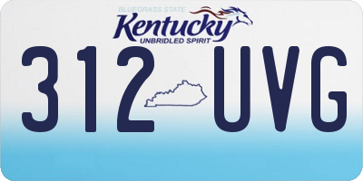 KY license plate 312UVG