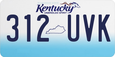 KY license plate 312UVK
