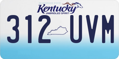 KY license plate 312UVM
