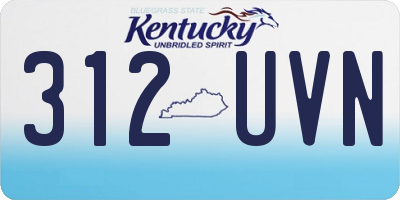 KY license plate 312UVN