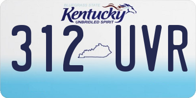 KY license plate 312UVR