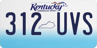 KY license plate 312UVS