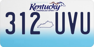 KY license plate 312UVU