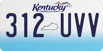 KY license plate 312UVV